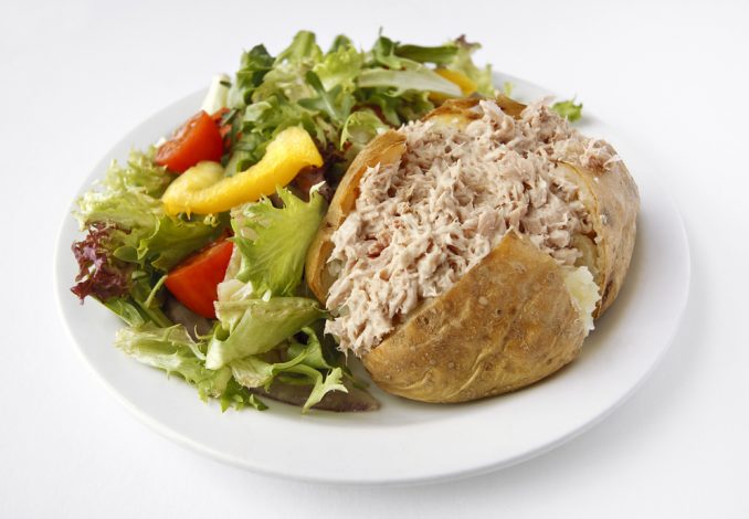 Baked Potato with Tuna and Salad