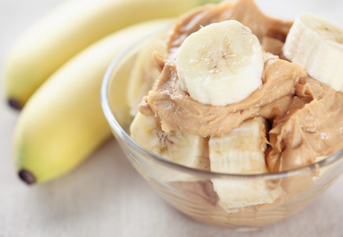 Banana with 2 Spoonfuls of Peanut Butter