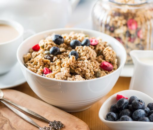 Crunchy Granola with Cherries and Berries