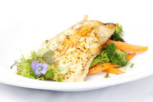 Grilled Haddock with Sweet Potato and Broccoli