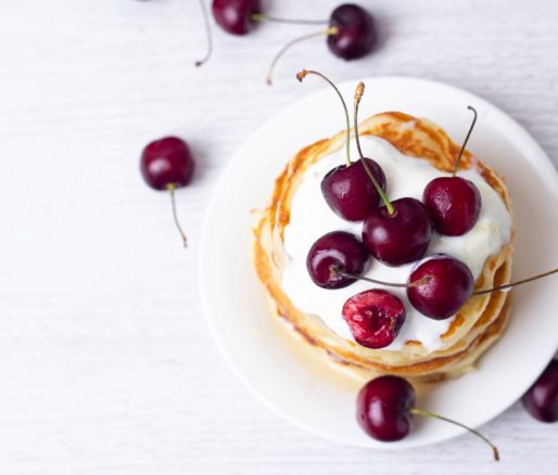 Pancake Yoghurt and Cherries