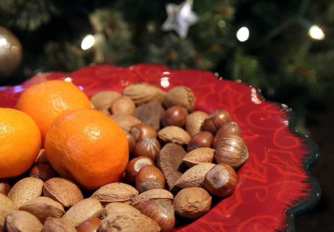 Satsuma with Handful Mixed Nuts