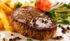 Steak with Chips and Leafy Green Salad