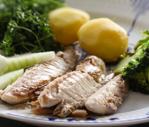 Tinned Mackerel with Baby Potatoes and Vegetables