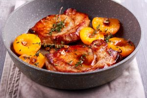 Pork Fillet & Peaches with Asparagus