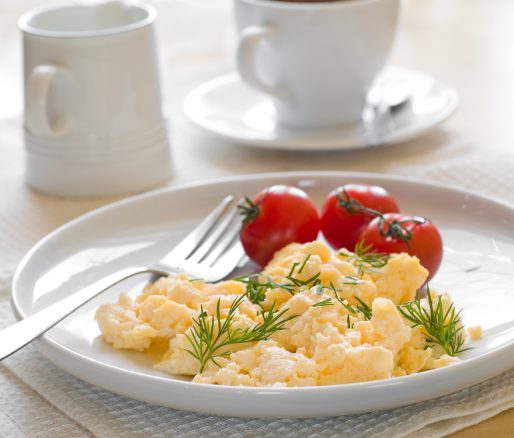 Scrambled Eggs with Tinned Plum Tomatoes