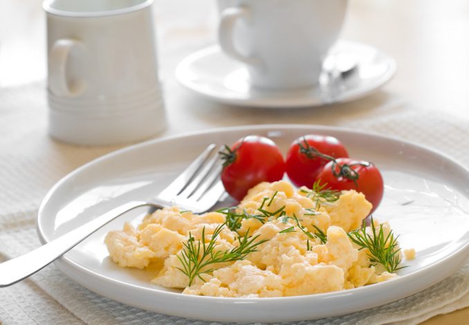 Scrambled Eggs with Tinned Plum Tomatoes