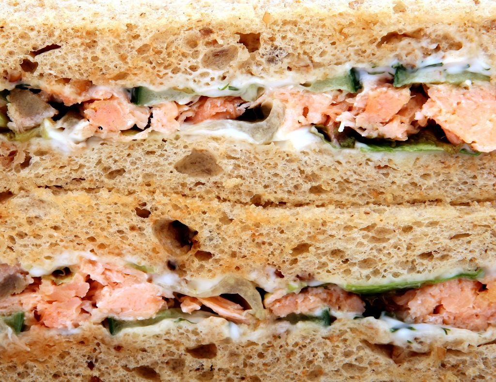 Tinned Salmon And Cucumber Sandwich With Mustard Mayonnaise - AI Weight ...