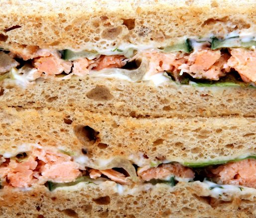 Tinned Salmon and Cucumber Sandwich with Mustard Mayonnaise