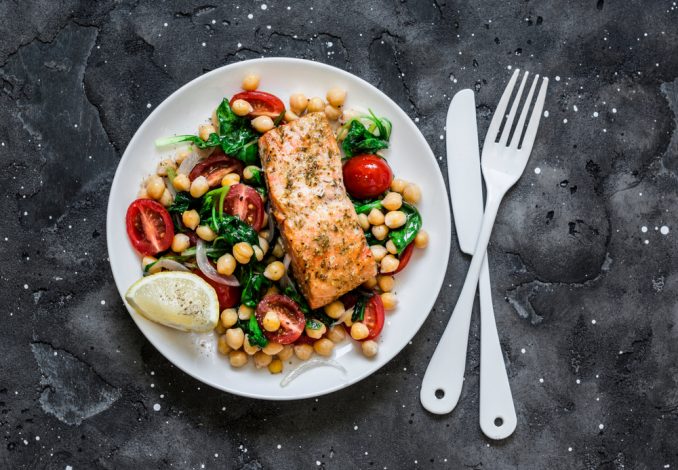 Volcano Salmon with Chickpeas